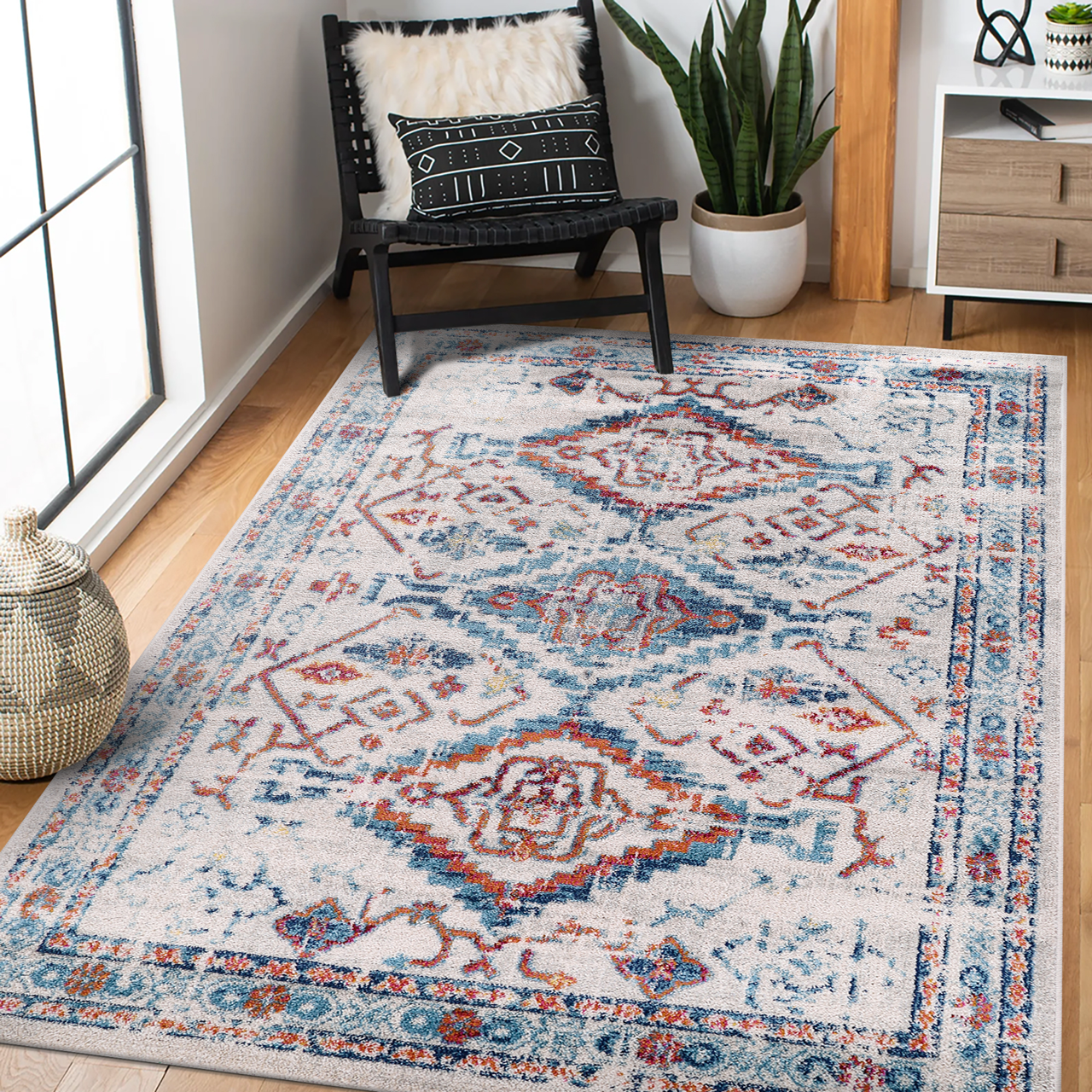 Vintage Area Rug 7661 – Tribal Distressed Terracotta