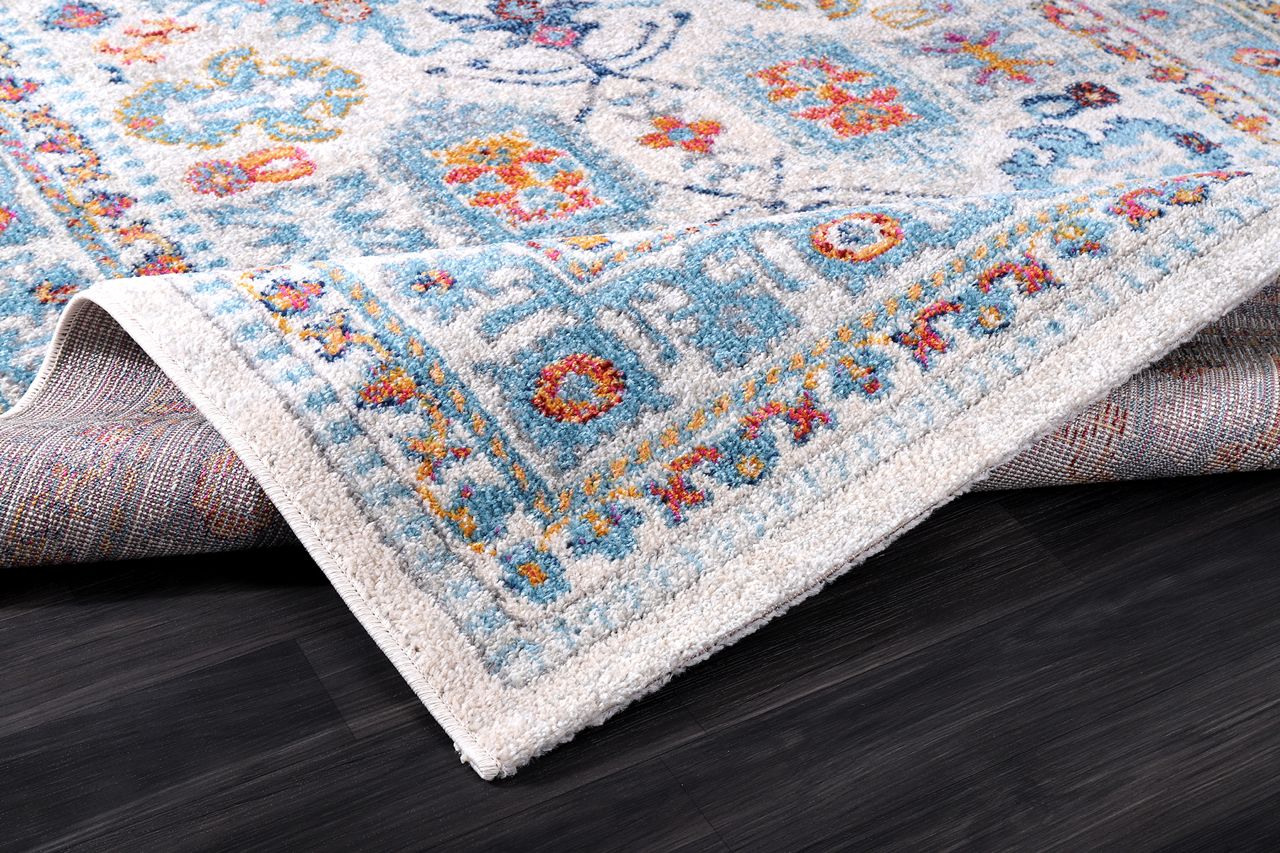 Vintage Area Rug 7650 – Cream Distressed Medallion