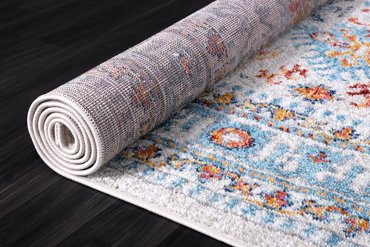 Vintage Area Rug 7650 – Cream Distressed Medallion