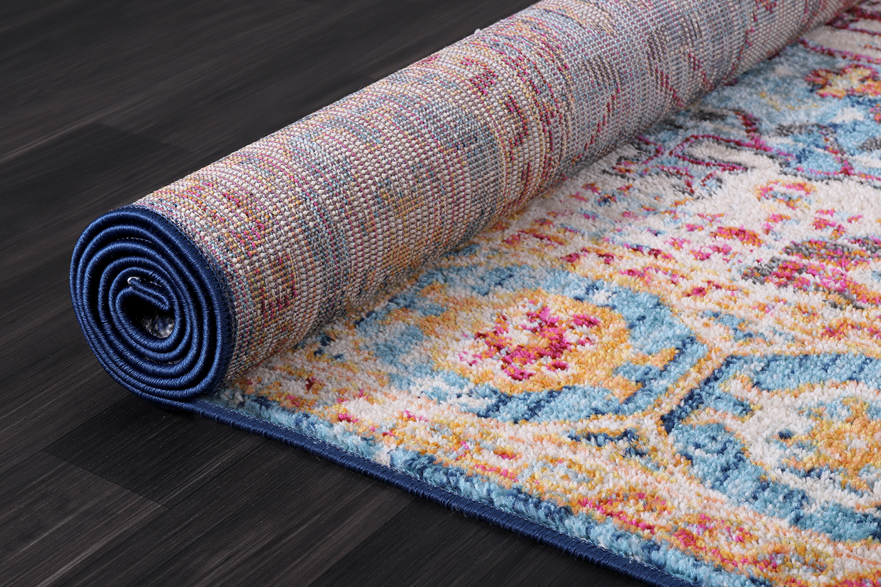 Vintage Area Rug 7664 – Burgundy & Blue Royal Medallion