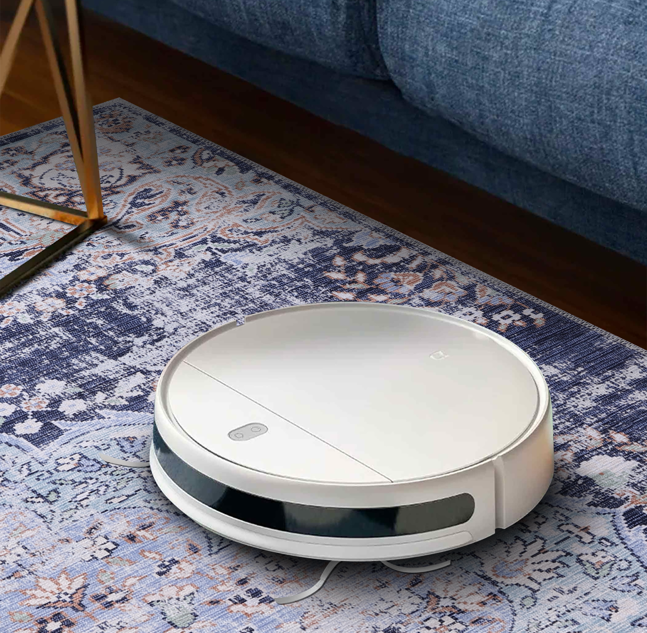 Netline Home Rugs Depot Traditional Blue Abstract Medallion Washable Rug Design 1487