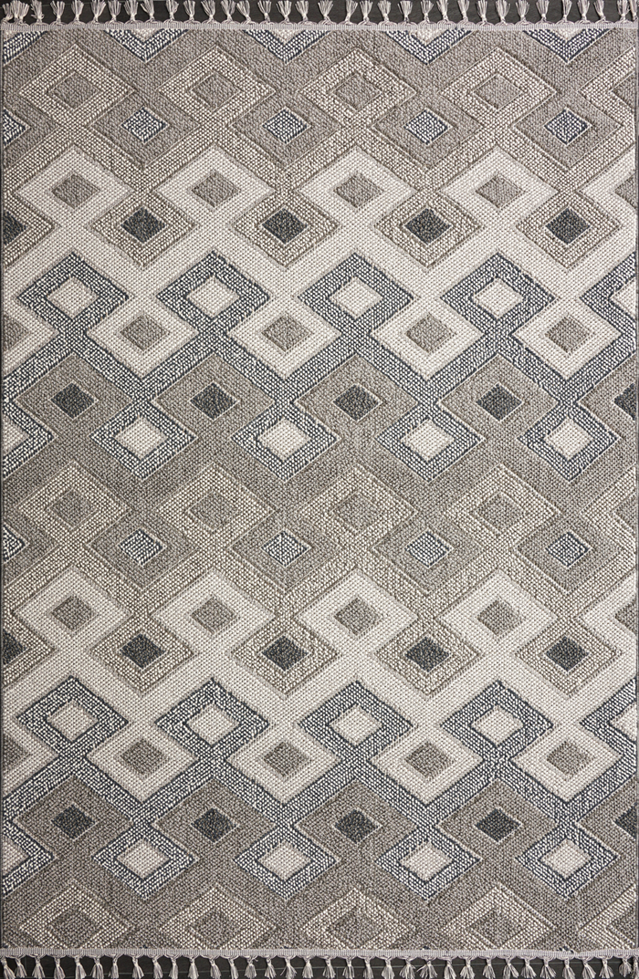 Cream Scandinavian Polypropylene Flatweave Washable Indoor & Outdoor Rug shown in an illustrative room