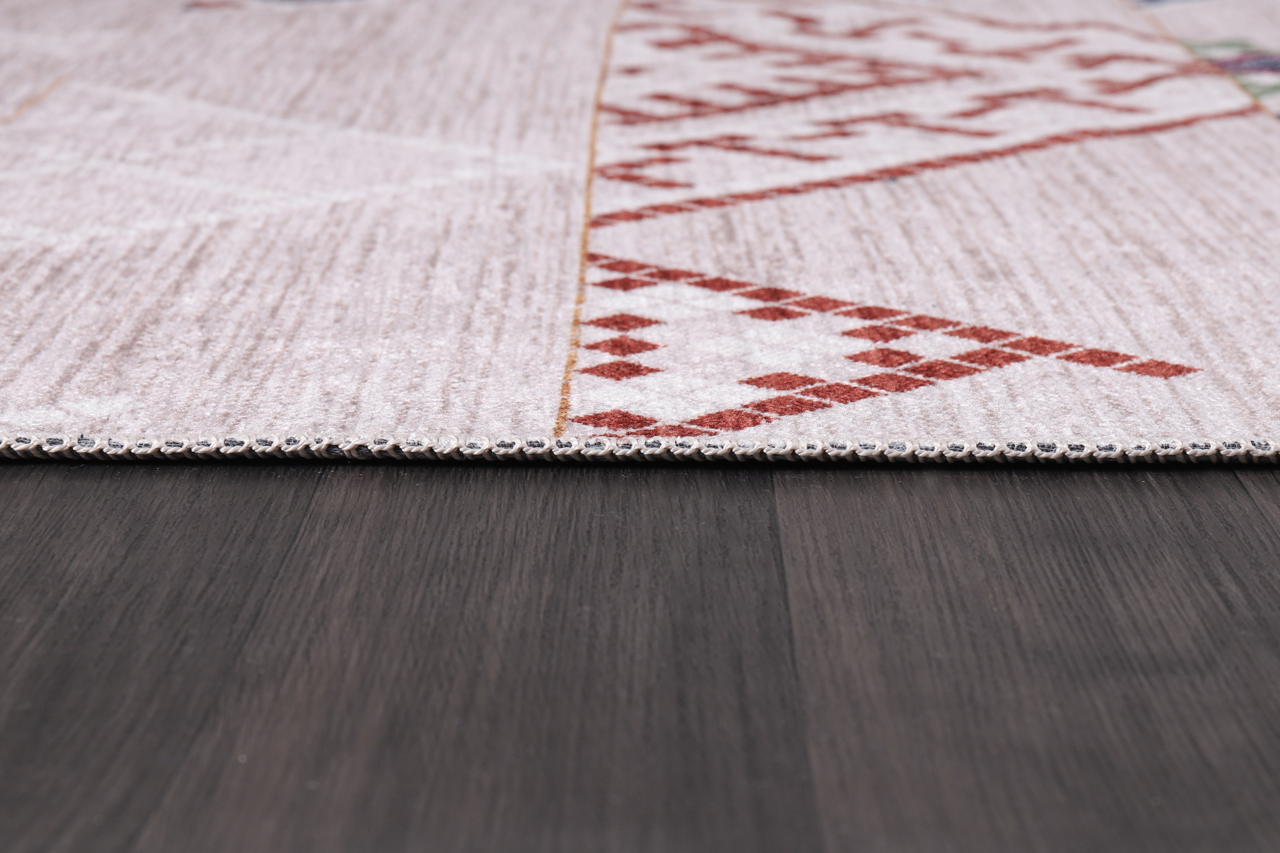 Netline Home Rugs Depot - Bohemian Grey Striped Washable Rug, Design NL1002