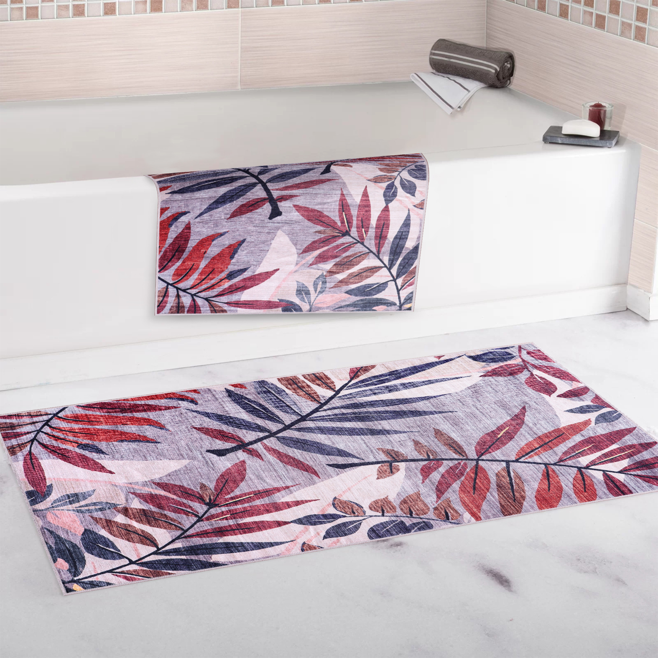 Netline Home Rugs Depot Modern Beige Floral Washable Rug Design 3001