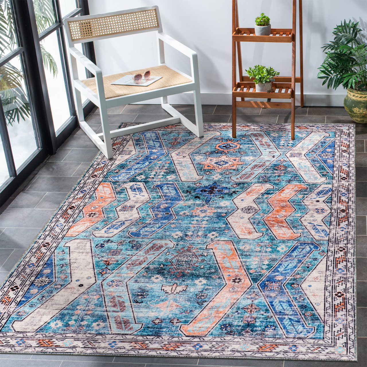 Netline Home Rugs Depot Ð Kilim Red Medallion Washable Rug Ð Design NL1015