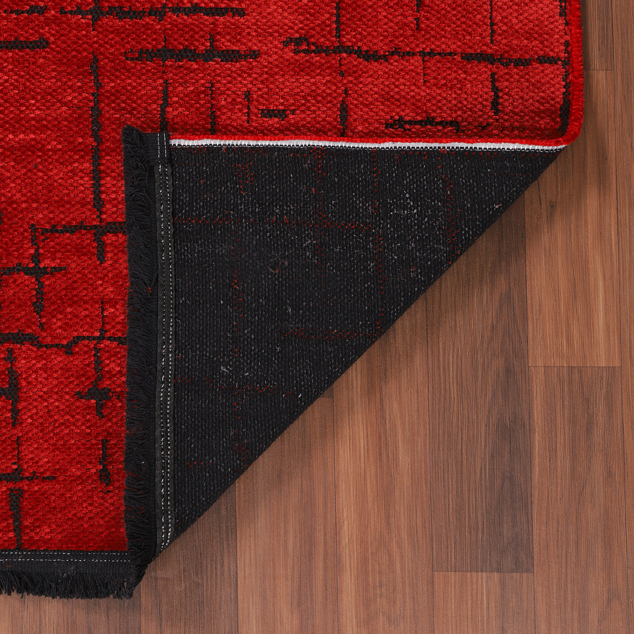 Netline Home Machine Washable Rug NT201 – RED Soft Chenille