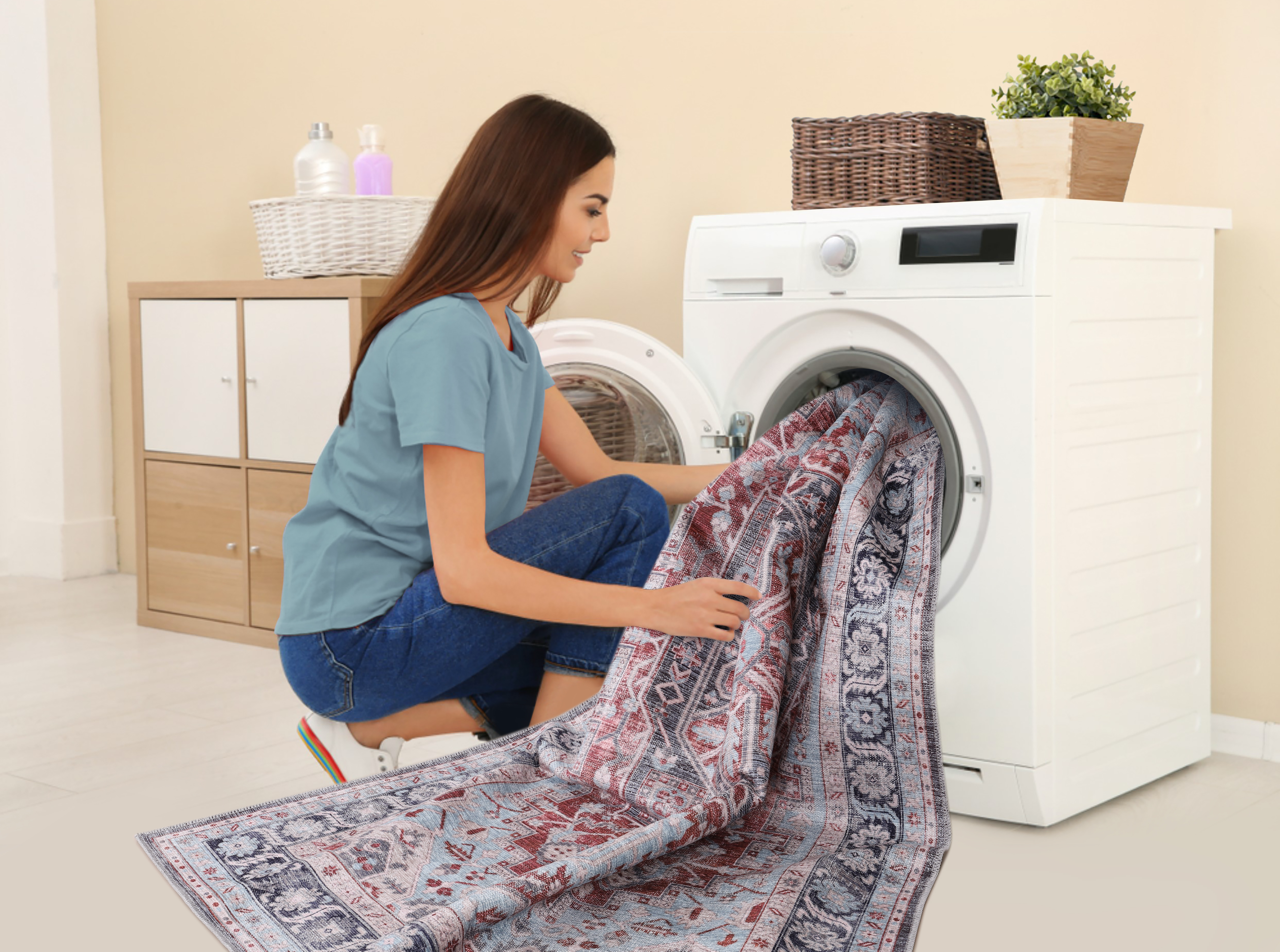 Netline Home Rugs Depot Bohemian Grey Striped Washable Rug Design K1