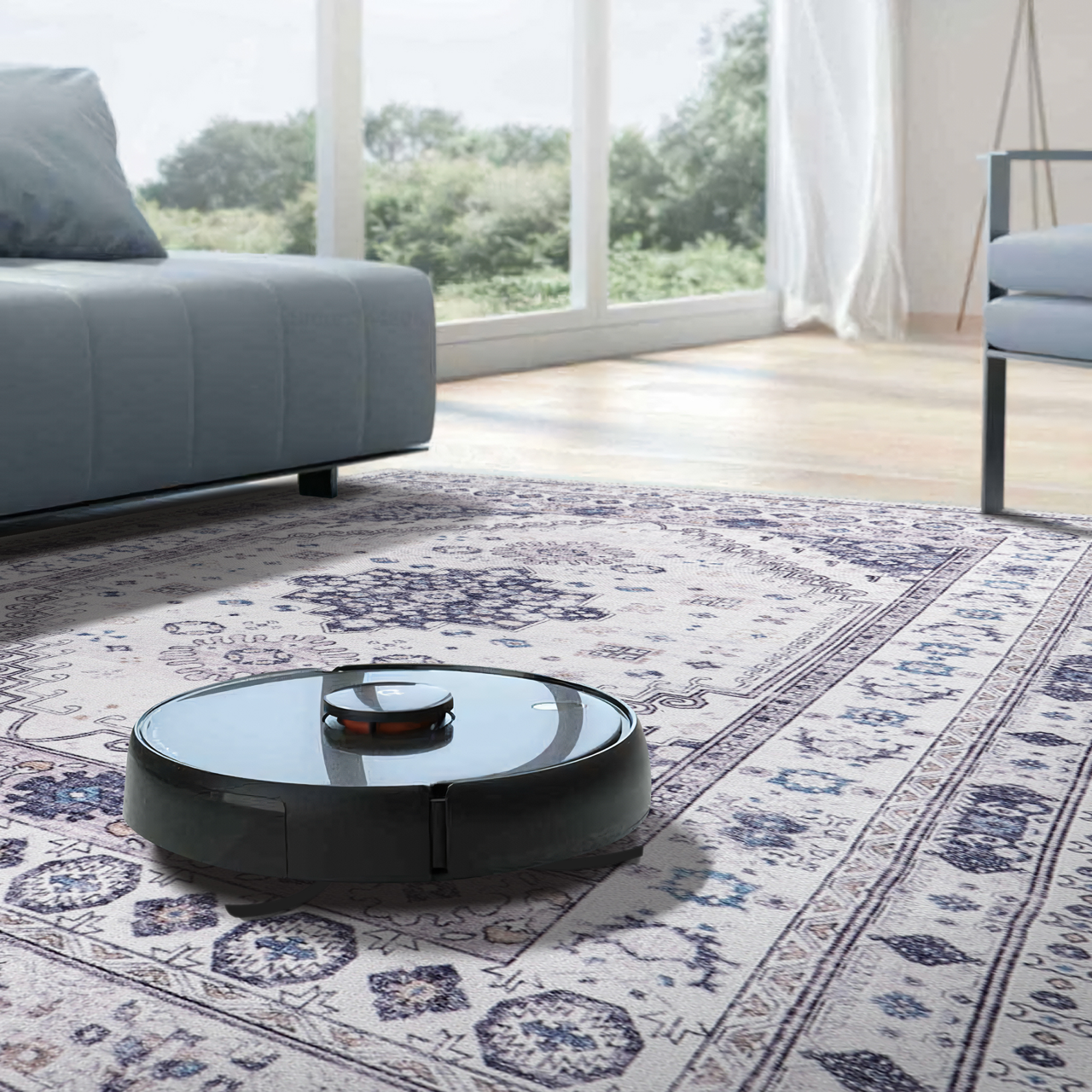 Netline Home Rugs Depot - Modern Beige Floral Washable Rug - Design KELIM2001