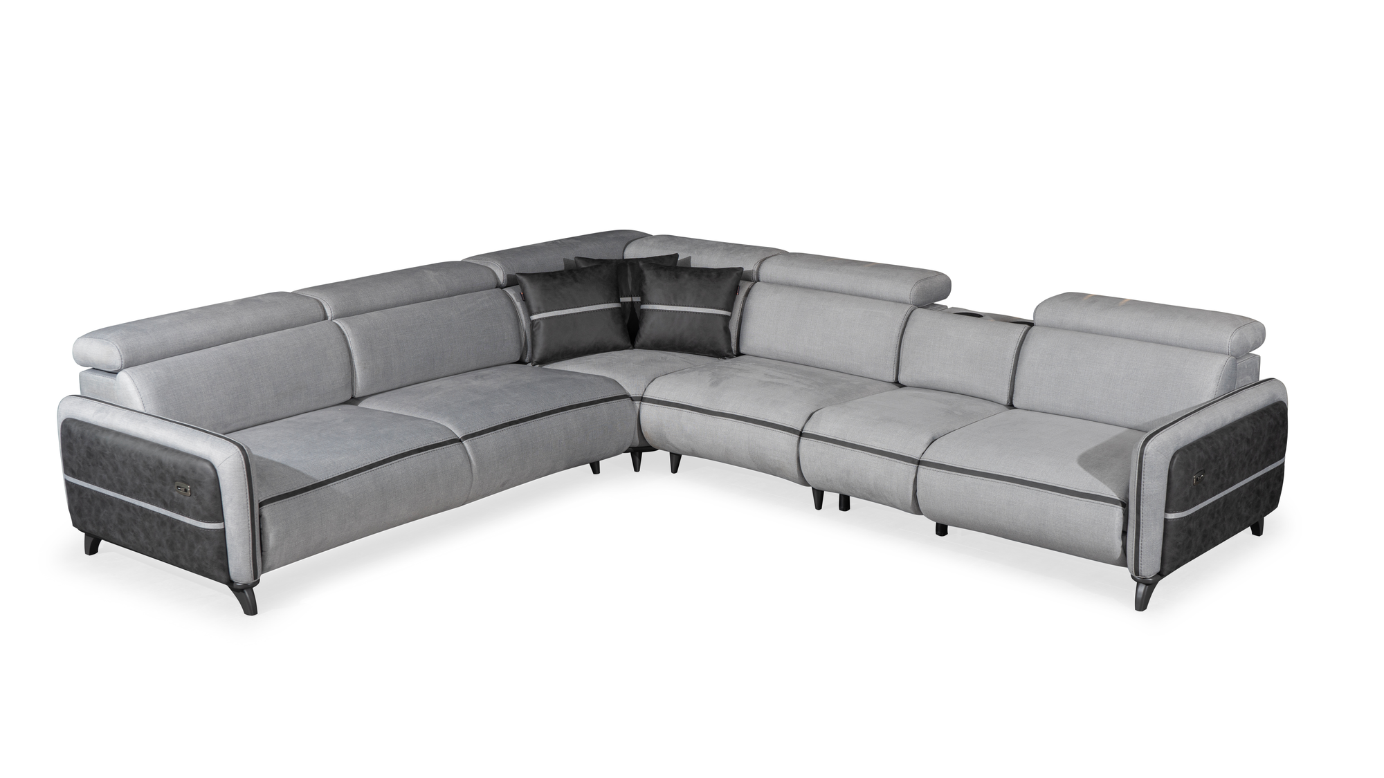 Netline Home Interior Delhi Corner Recliner Sofa with plush cushions and wide armrests, perfect for relaxed everyday comfort.