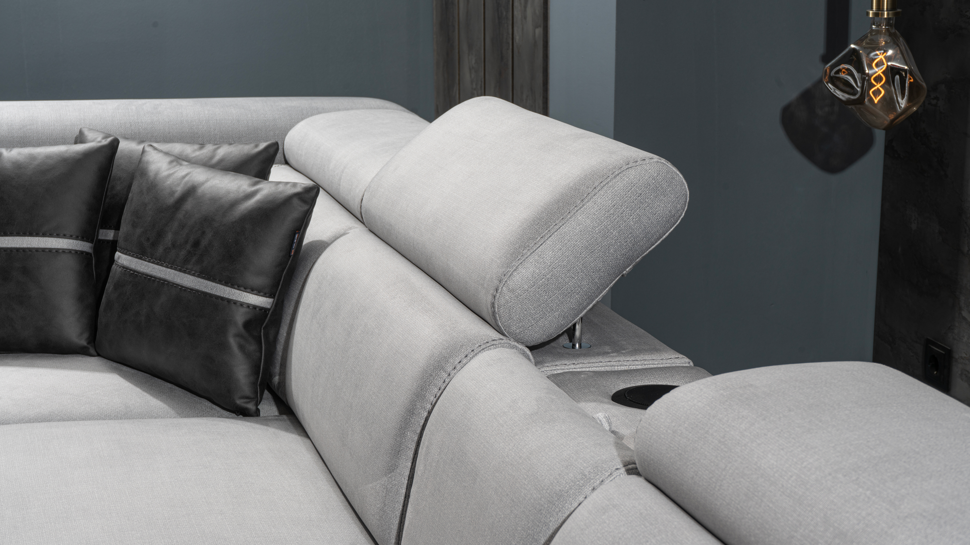 Netline Home Interior Delhi Corner Recliner Sofa showcasing plush cushions and modern design for relaxed everyday comfort.