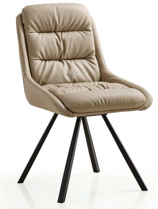 Netline Home Interior Arnhen Chair dining chair with cushioned seat and wooden legs, ideal for everyday dining comfort.