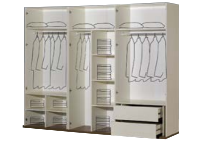 Netline Home Interior Valente bedroom furniture with a modern bed and matching bedside tables in a stylish bedroom setting.