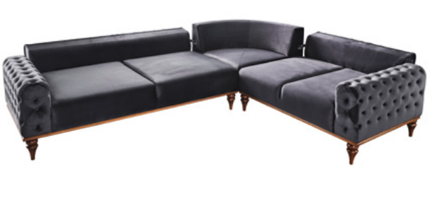 Netline Home Interior Miranda corner sofa with plush cushions and spacious lounge area in a modern living room setting.