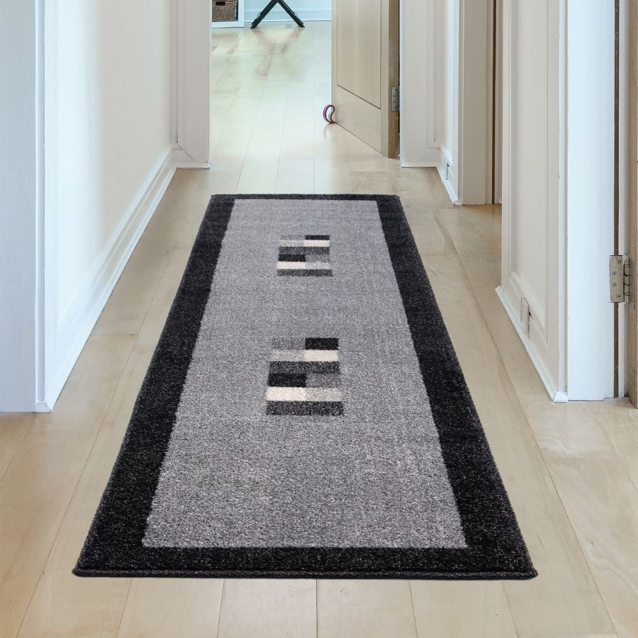 Ephesus Grey Black Rug | 7439GB