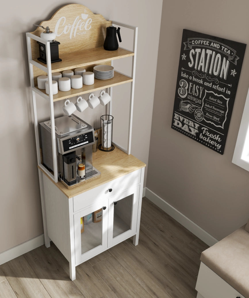 Alva White Wood 2-Door 1-Drawer Coffee Cabinet - White Wood Coffee Cabinet Made in Turkey to Order for UK Dining Room Interiors - White Wood coffee cabinet by Netline Home Interior