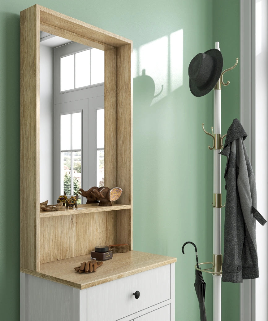 Dioya White Wood Hallway Storage - White Wood Hallway Storage Unit Made in Turkey to Order for UK Hallway Interiors - White Wood hallway storage unit by Netline Home Interior