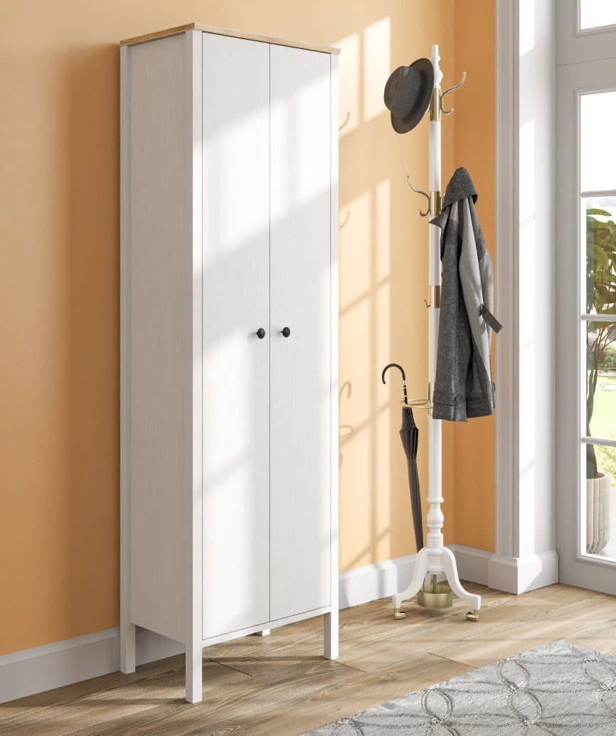 Melina White Wood Shoe Cabinet - White Wood Shoe Cabinet Made in Turkey to Order for UK Hallway Interiors - White Wood shoe cabinet by Netline Home Interior