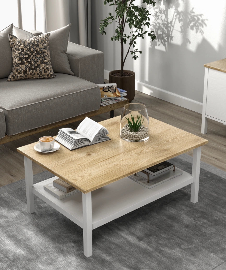 Mira Coffee Table - White Wood / Legnano - White Wood Coffee Table Made in Turkey to Order for UK Living Room Interiors - White Wood coffee table by Netline Home Interior