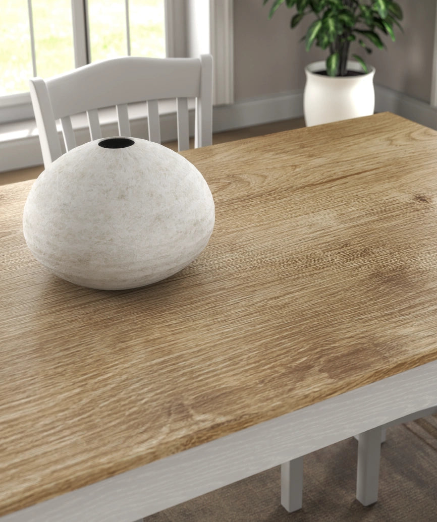 Kaelis White Wood Dining Table - White Wood Dining Table Made in Turkey to Order for UK Dining Room Interiors - White Wood dining table by Netline Home Interior