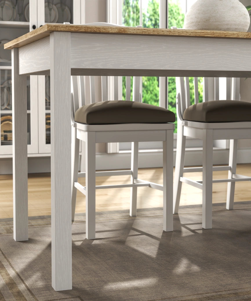 Kaelis White Wood Dining Table - White Wood Dining Table Made in Turkey to Order for UK Dining Room Interiors - White Wood dining table by Netline Home Interior