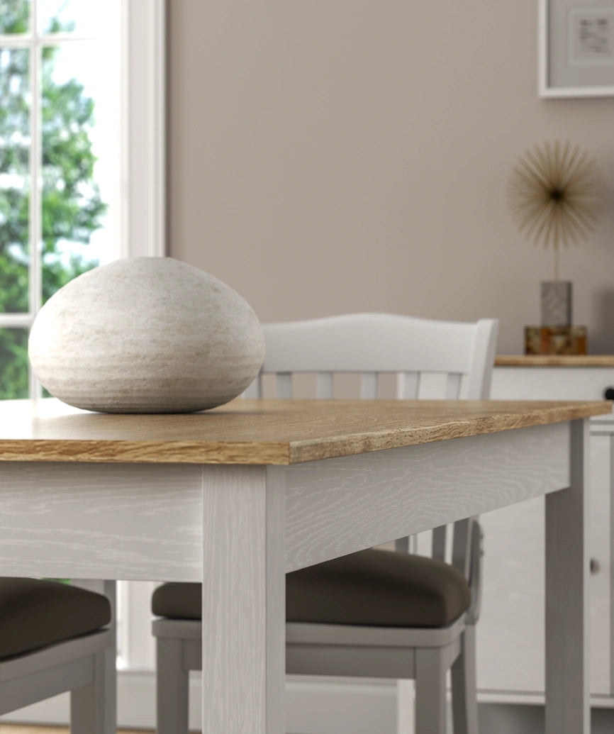 Kaelis White Wood Dining Table - White Wood Dining Table Made in Turkey to Order for UK Dining Room Interiors - White Wood dining table by Netline Home Interior