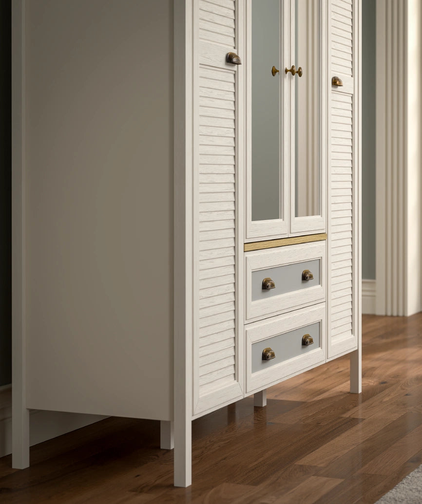 Eniro Premium Moonstone 4-Door 2-Drawer Wardrobe - Moonstone Wardrobe Made in Turkey to Order for UK Bedroom Interiors - Moonstone wardrobe by Netline Home Interior