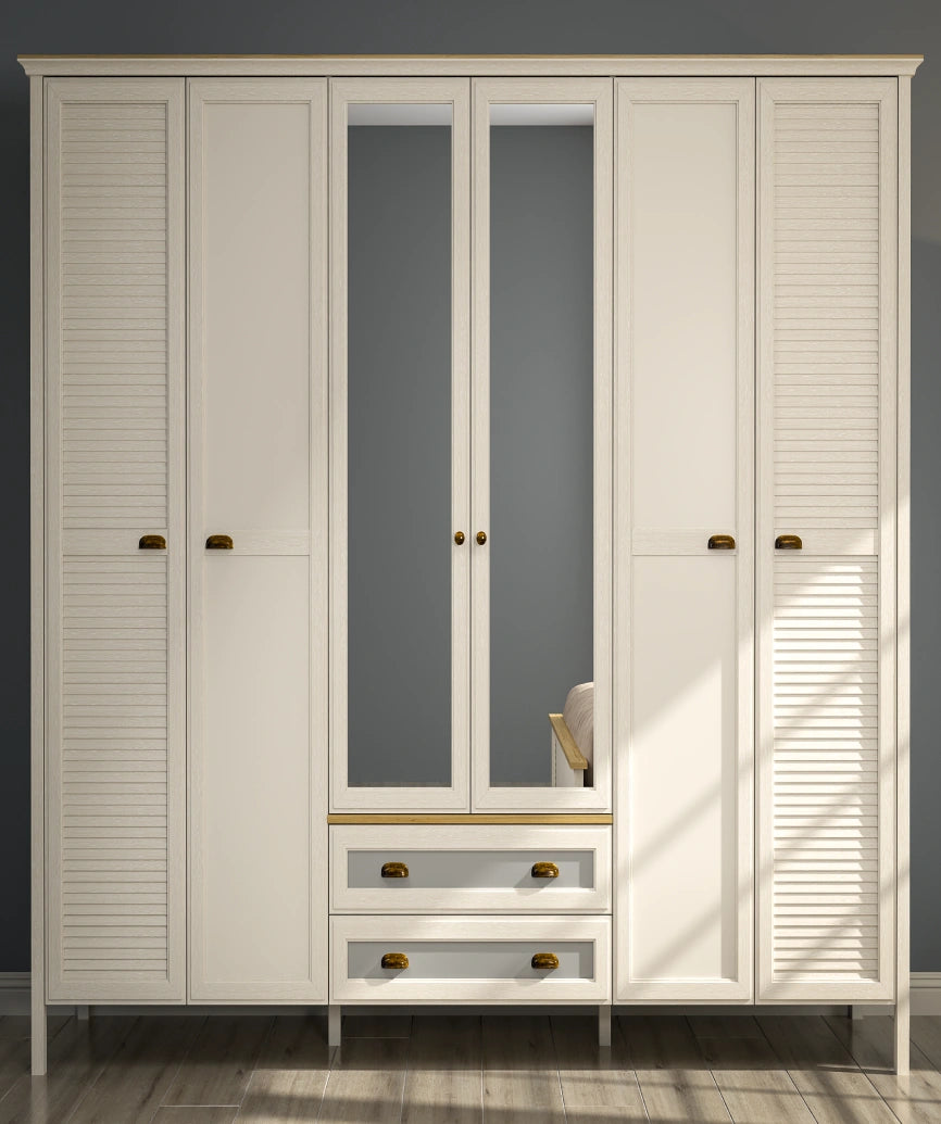 Elira Premium Moonstone 6-Door Wardrobe - Moonstone Wardrobe Made in Turkey to Order for UK Bedroom Interiors - Moonstone wardrobe by Netline Home Interior