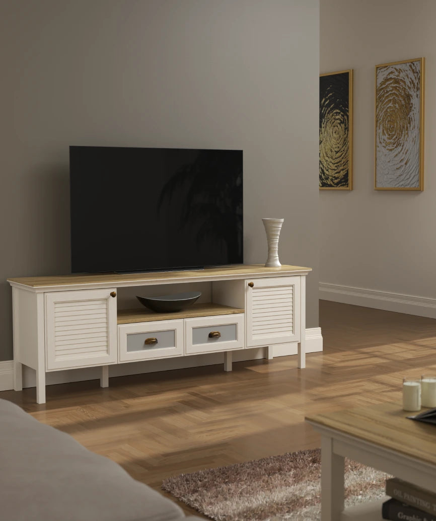 Tilio Premium Legnano 2-Drawer 2-Door TV Unit - Legnano Tv Unit Made in Turkey to Order for UK Living Room Interiors - Legnano TV unit by Netline Home Interior