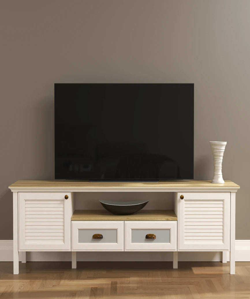 Tilio Premium Legnano 2-Drawer 2-Door TV Unit - Legnano Tv Unit Made in Turkey to Order for UK Living Room Interiors - Legnano TV unit by Netline Home Interior