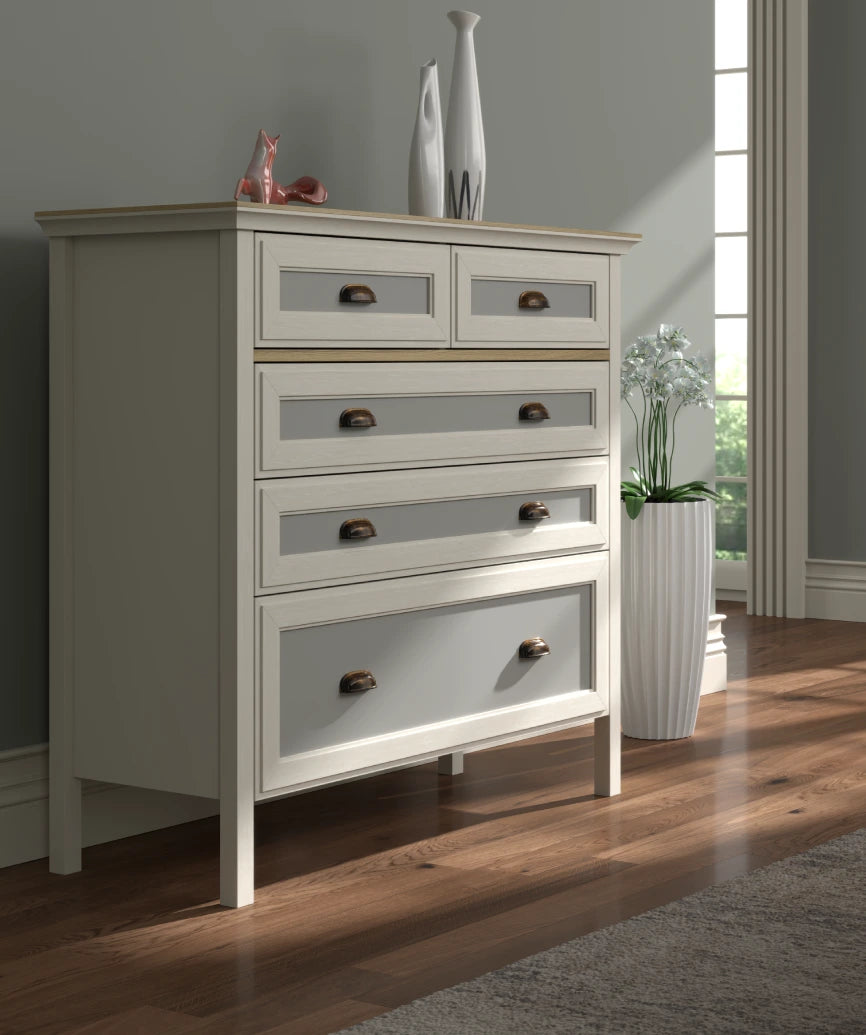 Zaranto Premium Moonstone 5-Drawer Dresser - Moonstone Dresser Made in Turkey to Order for UK Bedroom Interiors - Moonstone dresser by Netline Home Interior