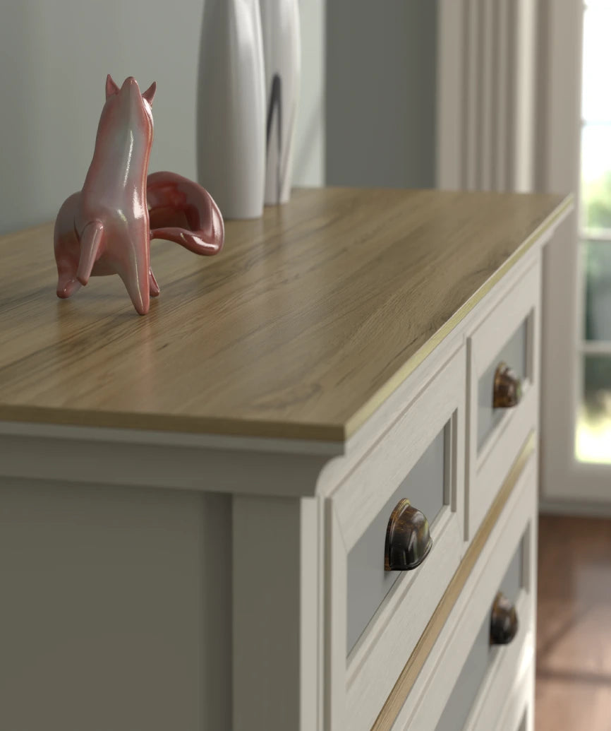 Zaranto Premium Moonstone 5-Drawer Dresser - Moonstone Dresser Made in Turkey to Order for UK Bedroom Interiors - Moonstone dresser by Netline Home Interior