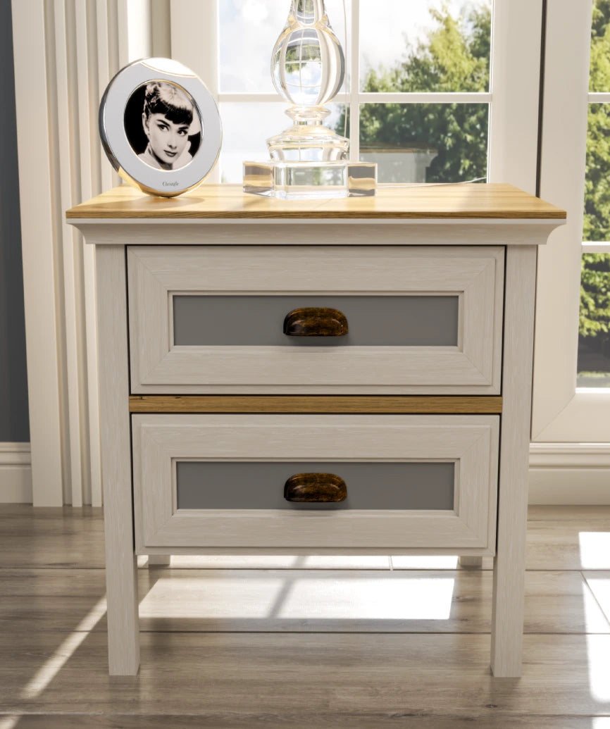Korila Premium Moonstone 2-Drawer Nightstand - Moonstone Nightstand Made in Turkey to Order for UK Bedroom Interiors - Moonstone nightstand by Netline Home Interior
