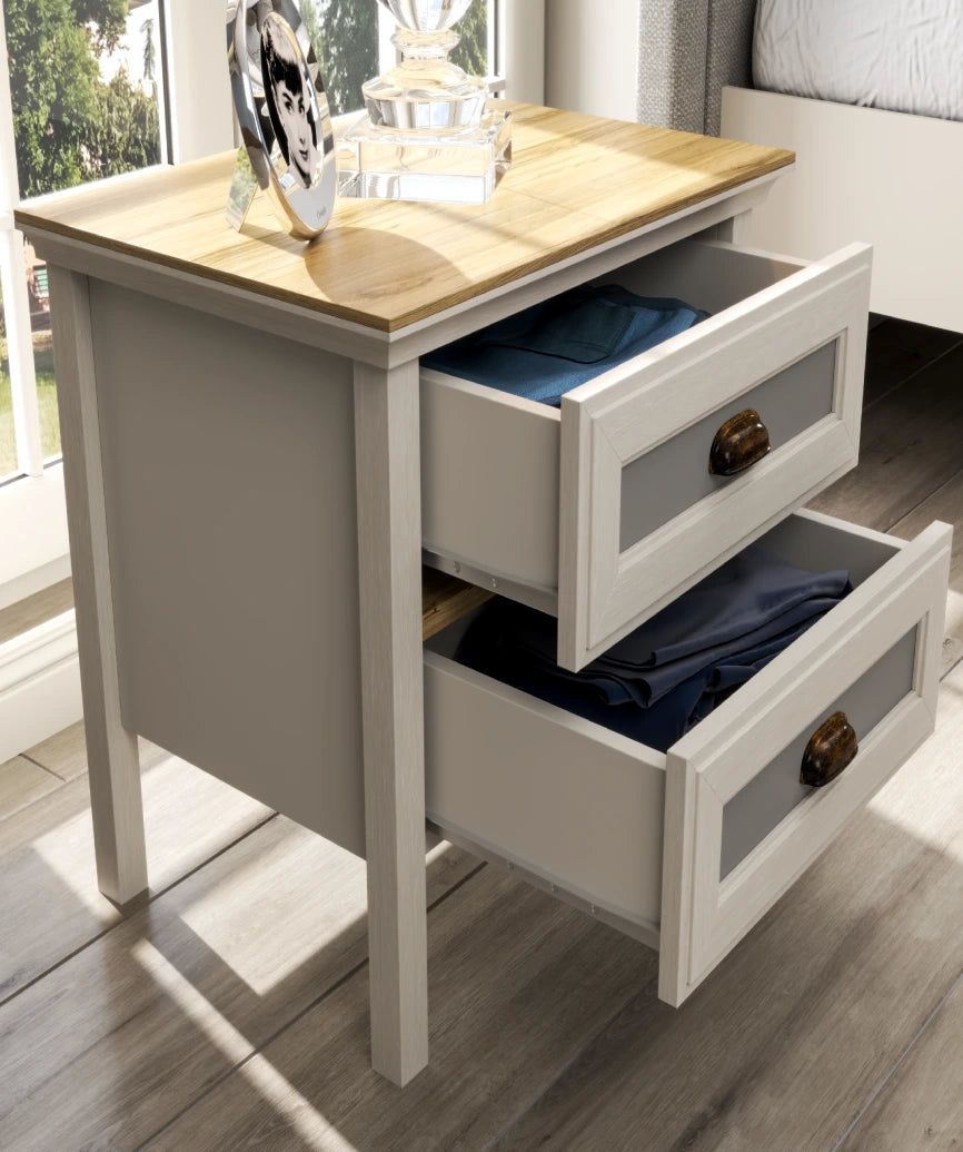 Korila Premium Moonstone 2-Drawer Nightstand - Moonstone Nightstand Made in Turkey to Order for UK Bedroom Interiors - Moonstone nightstand by Netline Home Interior