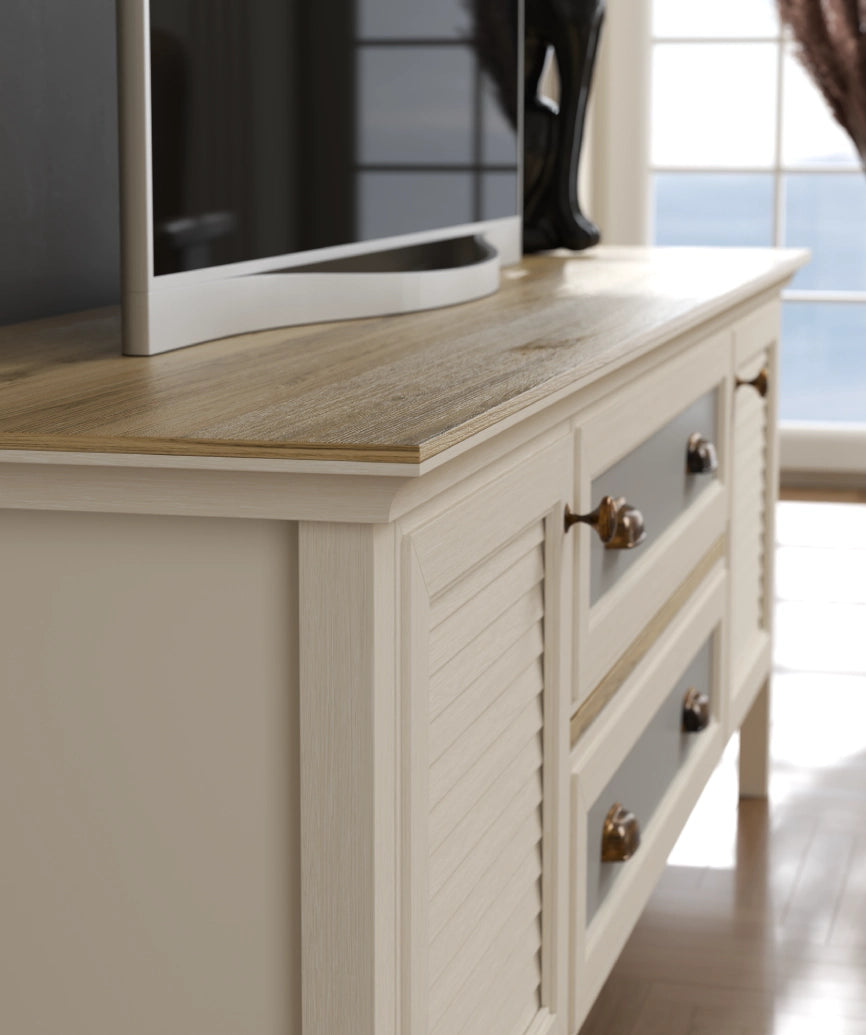 Hunor Premium Moonstone 2-Door 2-Drawer TV Unit Cream and Legnano - Moonstone Tv Unit Made in Turkey to Order for UK Living Room Interiors - Moonstone TV unit by Netline Home Interior