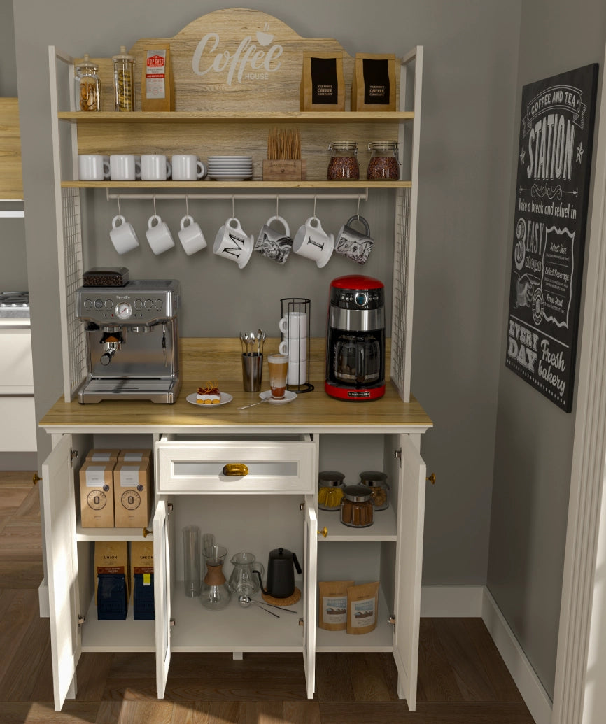 Karina Premium Moonstone Coffee Corner - Moonstone Coffee Cabinet Made in Turkey to Order for UK Dining Room Interiors - Moonstone coffee cabinet by Netline Home Interior