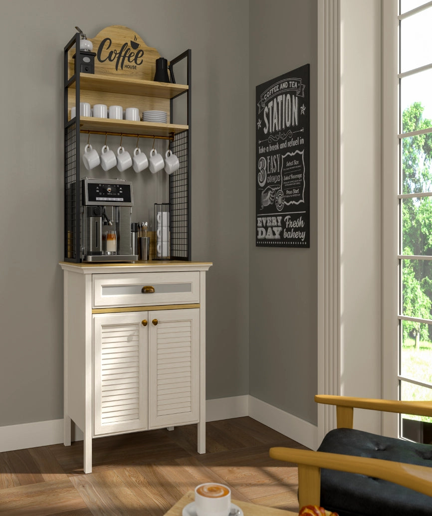 Salina Premium Moonstone Coffee Corner - Moonstone Coffee Cabinet Made in Turkey to Order for UK Dining Room Interiors - Moonstone coffee cabinet by Netline Home Interior