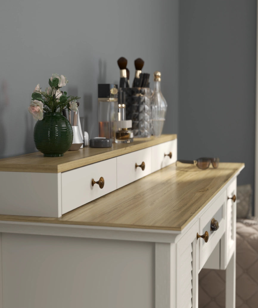 Velina Premium Moonstone 2-Door Single Drawer Dressing Table - Moonstone Dressing Table Made in Turkey to Order for UK Bedroom Interiors - Moonstone dressing table by Netline Home Interior