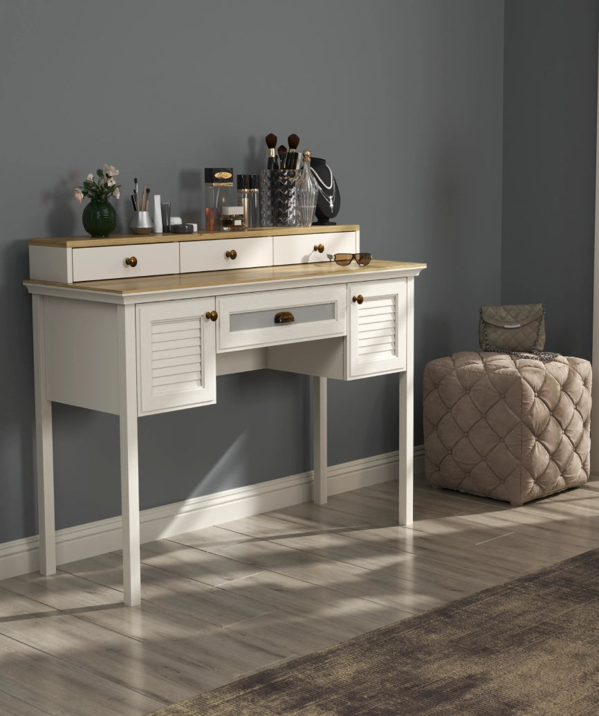 Velina Premium Moonstone 2-Door Single Drawer Dressing Table - Moonstone Dressing Table Made in Turkey to Order for UK Bedroom Interiors - Moonstone dressing table by Netline Home Interior
