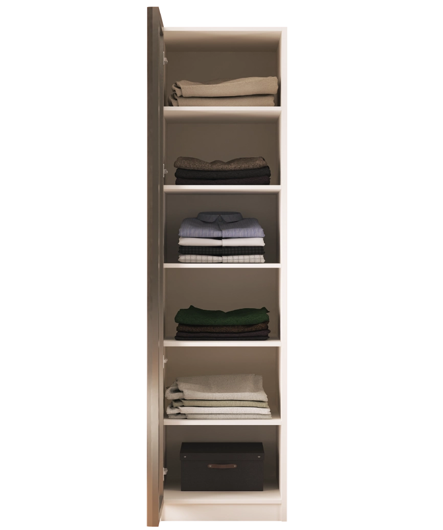 Modular Pearl Cream Wardrobe - 5 Single Shelved Module - Pearl Cream Wardrobe Made in Turkey to Order for UK Bedroom Interiors - Pearl Cream wardrobe by Netline Home Interior