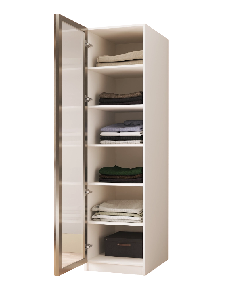 Modular Pearl Cream Wardrobe - 5 Single Shelved Module - Pearl Cream Wardrobe Made in Turkey to Order for UK Bedroom Interiors - Pearl Cream wardrobe by Netline Home Interior