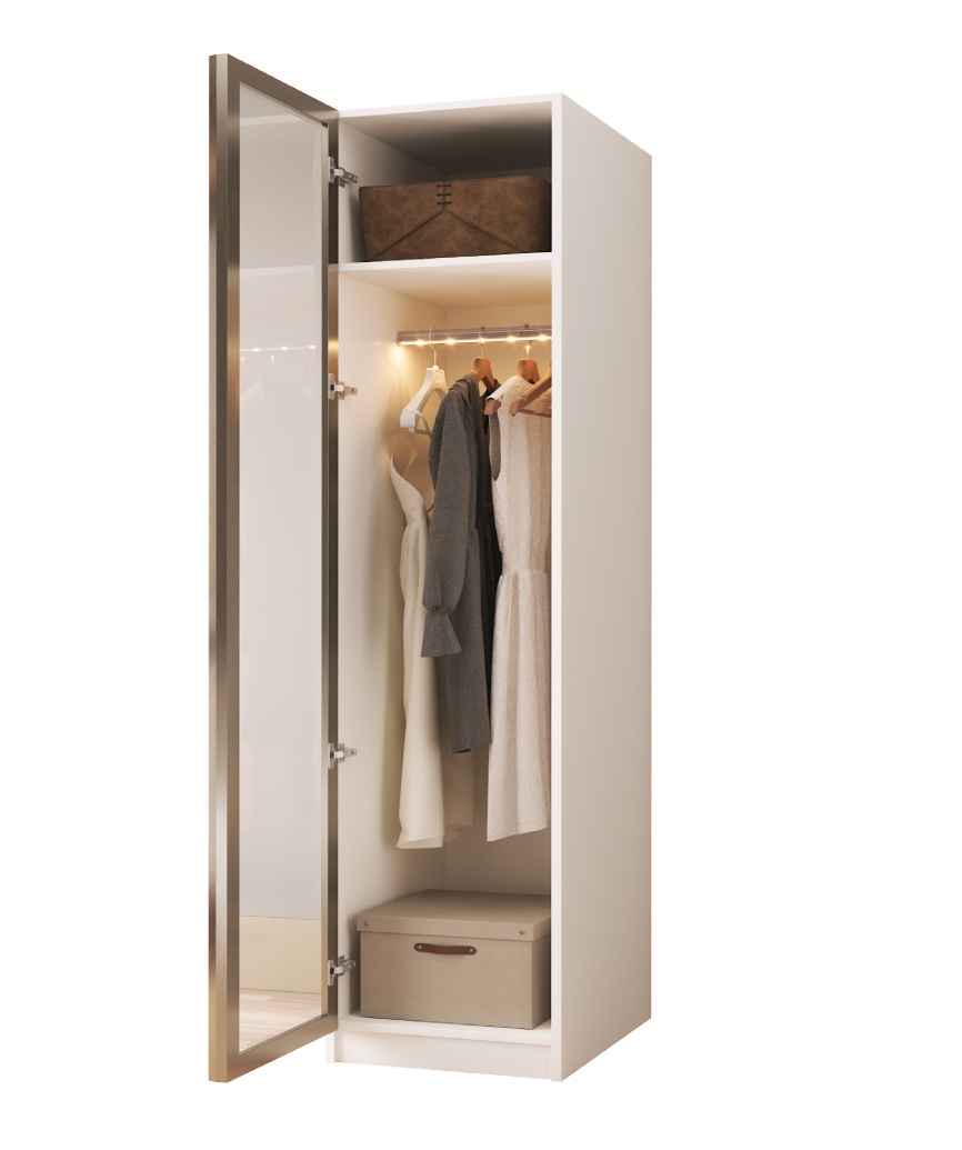 Modular Pearl Cream Wardrobe - 6 Single Tall Hanging Module - Pearl Cream Wardrobe Made in Turkey to Order for UK Bedroom Interiors - Pearl Cream wardrobe by Netline Home Interior