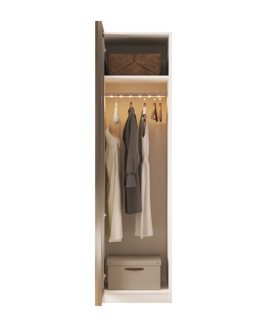 Modular Pearl Cream Wardrobe - 6 Single Tall Hanging Module - Pearl Cream Wardrobe Made in Turkey to Order for UK Bedroom Interiors - Pearl Cream wardrobe by Netline Home Interior