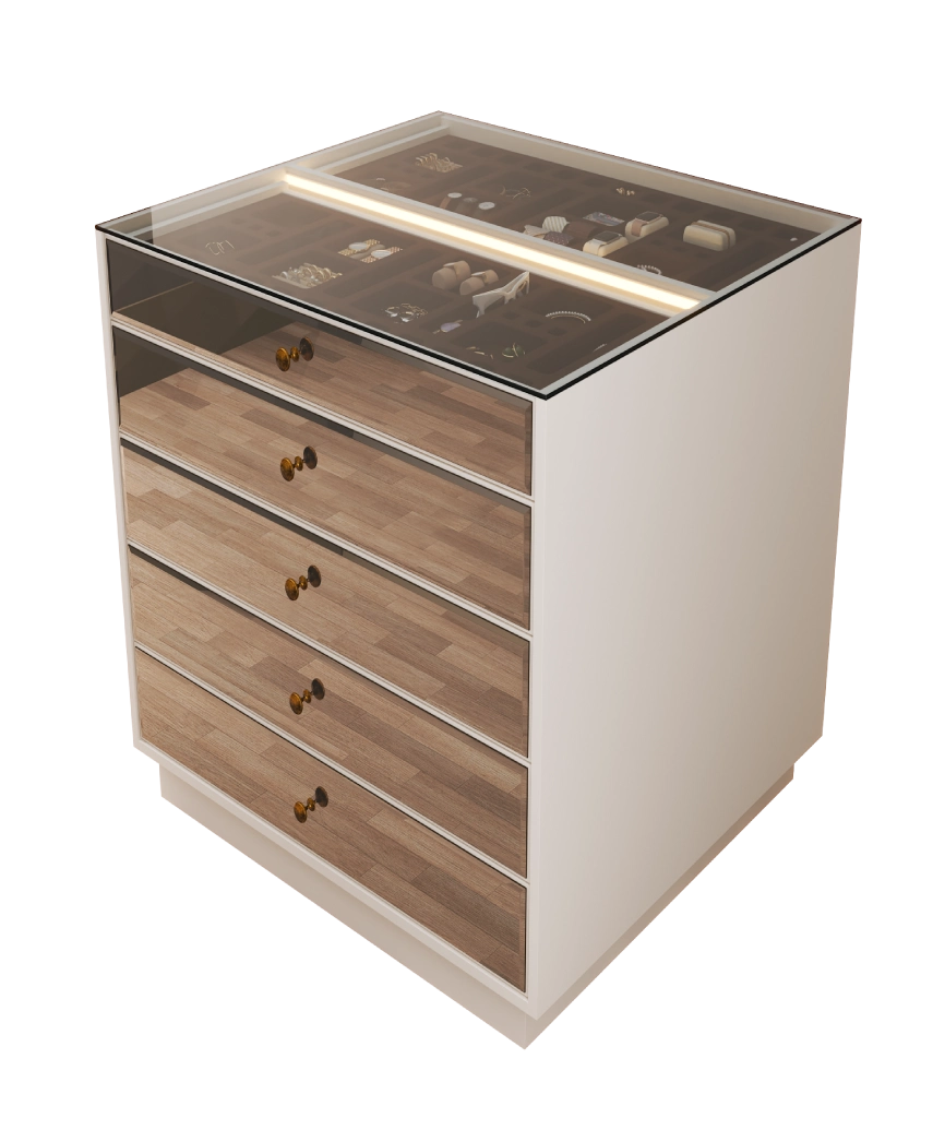 Modular Pearl Cream Wardrobe - 10 Island Dresser - Pearl Cream Dresser Made in Turkey to Order for UK Bedroom Interiors - Pearl Cream dresser by Netline Home Interior