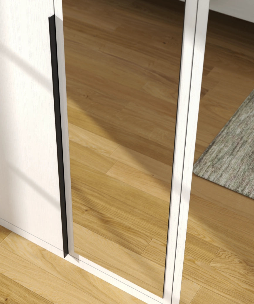 Dorba White Wood 4-Door Wardrobe - White Wood Wardrobe Made in Turkey to Order for UK Bedroom Interiors - White Wood wardrobe by Netline Home Interior