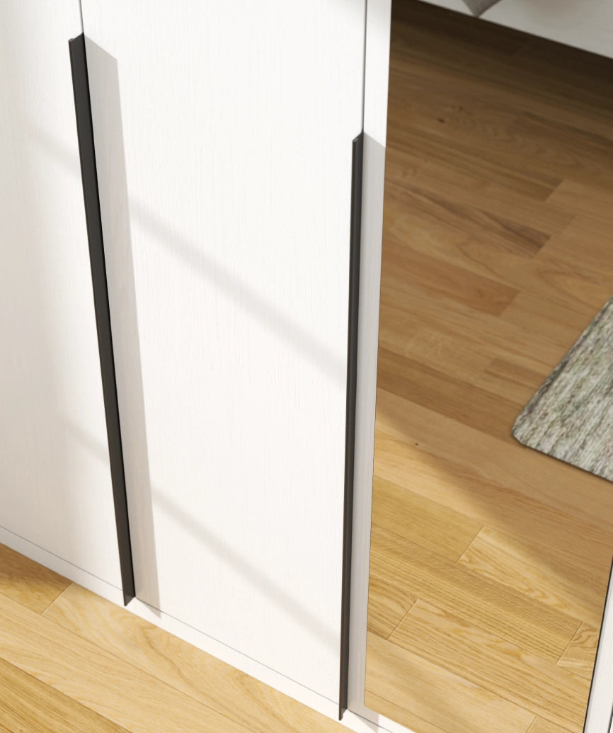 Dorba White Wood 5-Door Wardrobe - White Wood Wardrobe Made in Turkey to Order for UK Bedroom Interiors - White Wood wardrobe by Netline Home Interior