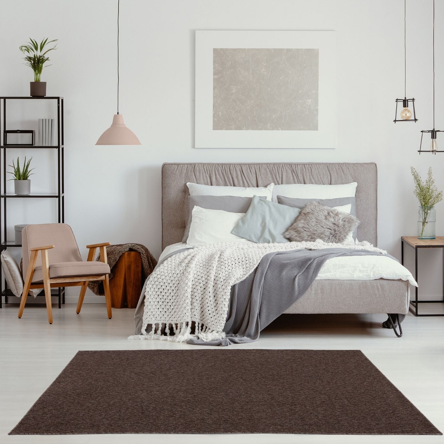 Flex Brown Low Pile Solid Rug