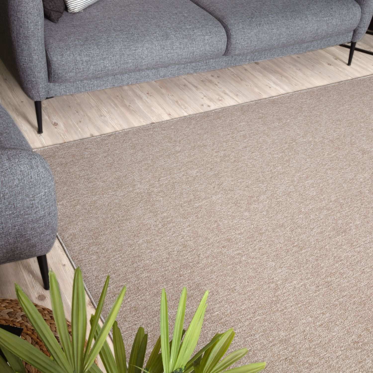 Flex Beige Low Pile Solid Rug