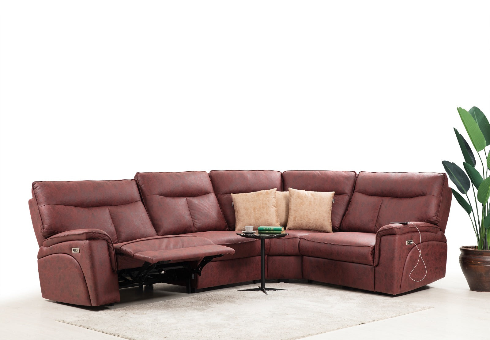 Netline Home Interior Gala corner recliner sofa with plush cushions and relaxed design, perfect for everyday comfort.