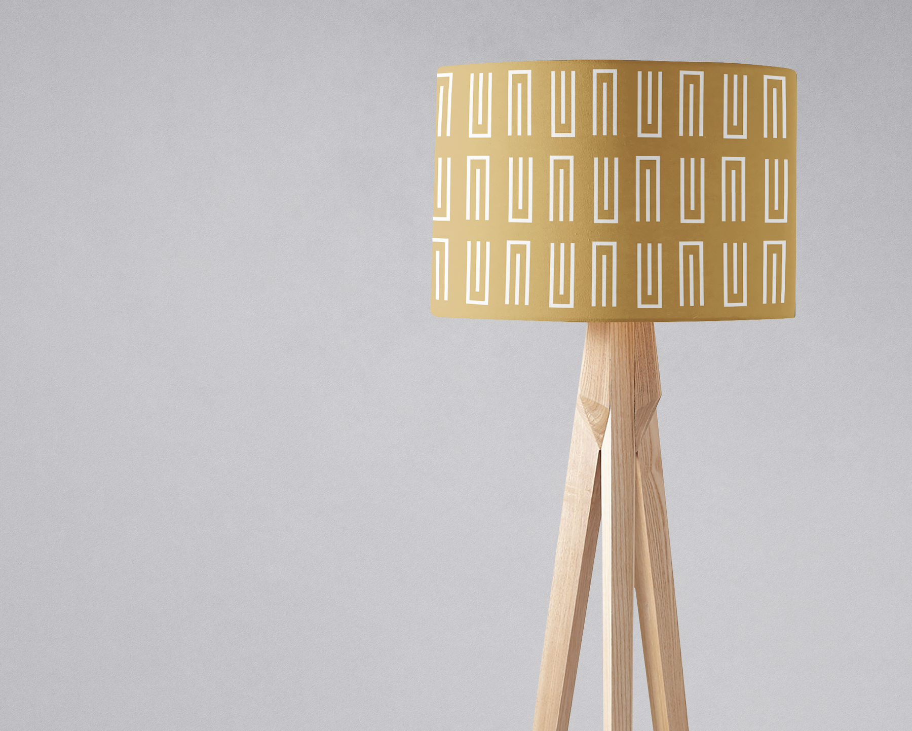 Gold and White Geometric Lampshade – Ceiling & Table Compatible