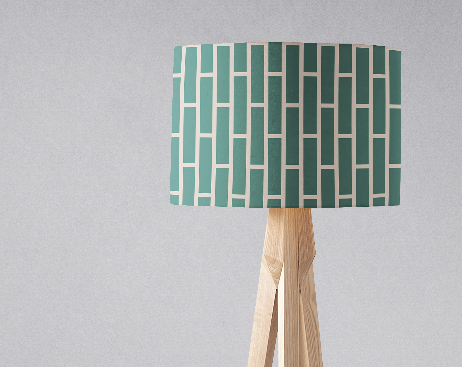 Green and Beige Geometric Lampshade – Ceiling & Table Compatible